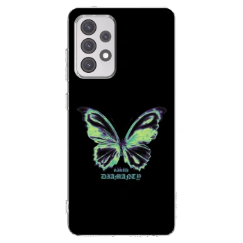 Picasee Samsung Galaxy A52 5G A525F Hülle - Transparentes Silikon - Diamanty Blue