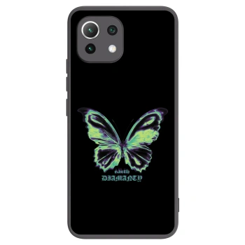 Picasee Xiaomi Mi 11 Lite Hülle - Schwarzes Silikon - Diamanty Blue