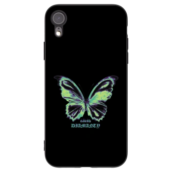 Picasee Apple iPhone XR Hülle - Schwarzes Silikon - Diamanty Blue
