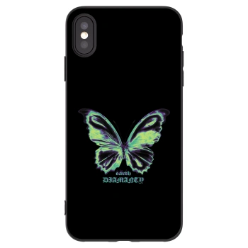 Picasee Apple iPhone XS Max Hülle - Schwarzes Silikon - Diamanty Blue