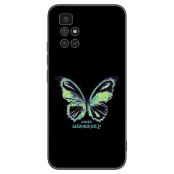 Picasee Xiaomi Redmi 10 Hülle - Schwarzes Silikon - Diamanty Blue