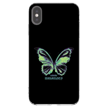 Picasee Apple iPhone XS Max Hülle - Transparentes Silikon - Diamanty Blue