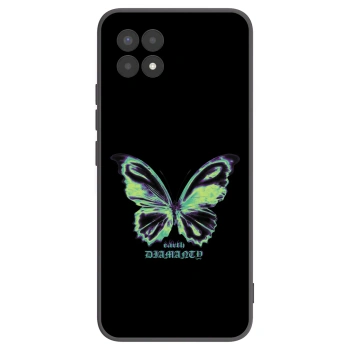 Picasee Realme 8i Hülle - Schwarzes Silikon - Diamanty Blue