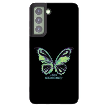 Picasee Samsung Galaxy S21 FE 5G Hülle - Schwarzes Silikon - Diamanty Blue