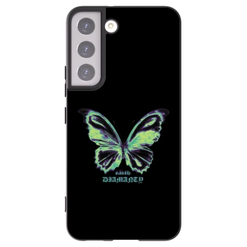 Picasee Samsung Galaxy S22 5G Hülle - Schwarzes Silikon - Diamanty Blue