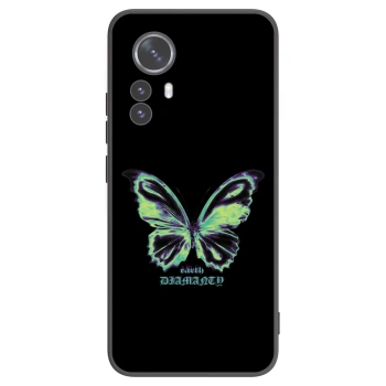 Picasee Xiaomi 12 Pro Hülle - Schwarzes Silikon - Diamanty Blue