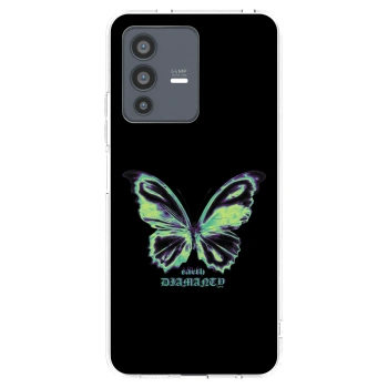 Picasee Vivo V23 5G Hülle - Transparentes Silikon - Diamanty Blue