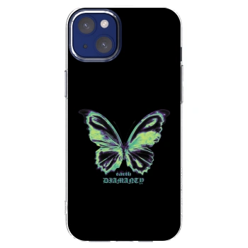 Picasee Apple iPhone 14 Plus Hülle - Transparentes Silikon - Diamanty Blue