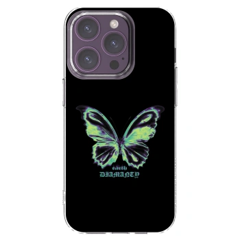 Picasee Apple iPhone 14 Pro Hülle - Transparentes Silikon - Diamanty Blue