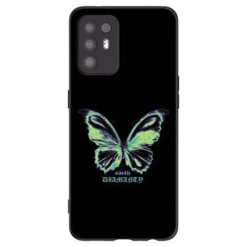 Picasee OPPO A94 5G Hülle - Schwarzes Silikon - Diamanty Blue
