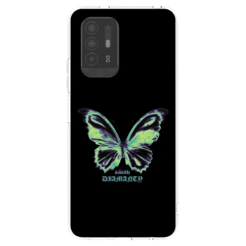 Picasee OPPO A94 5G Hülle - Transparentes Silikon - Diamanty Blue