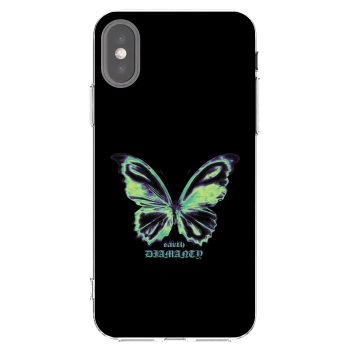 Picasee Apple iPhone X/XS Hülle - Transparentes Silikon - Diamanty Blue