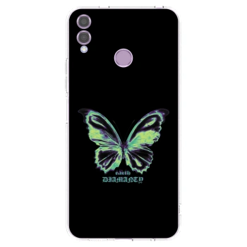 Picasee Honor 8X Hülle - Transparentes Silikon - Diamanty Blue