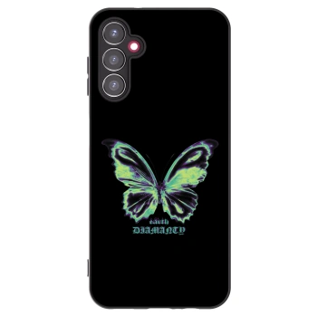Picasee Samsung Galaxy A14 4G A145R Hülle - Schwarzes Silikon - Diamanty Blue