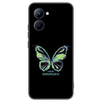 Picasee Realme C33 (2023) Hülle - Schwarzes Silikon - Diamanty Blue