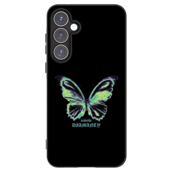Picasee Samsung Galaxy A55 5G A556B Hülle - Schwarzes Silikon - Diamanty Blue