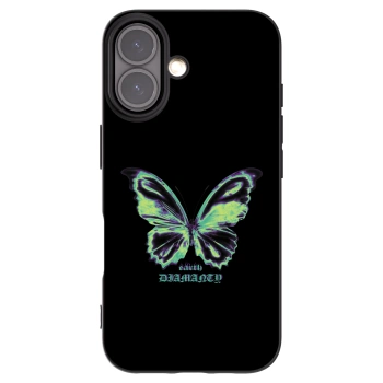 Picasee Apple iPhone 16 Hülle - Schwarzes Silikon - Diamanty Blue