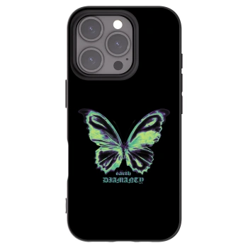 Picasee Apple iPhone 16 Pro Hülle - Schwarzes Silikon - Diamanty Blue