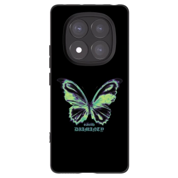 Picasee Xiaomi Redmi Note 14 Pro 5G Hülle - Schwarzes Silikon - Diamanty Blue