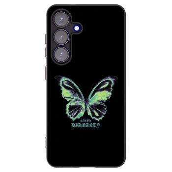 Picasee Samsung Galaxy S25 5G Hülle - Schwarzes Silikon - Diamanty Blue