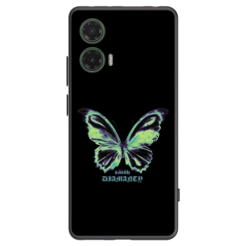 Picasee Motorola Moto G35 5G Hülle - Schwarzes Silikon - Diamanty Blue
