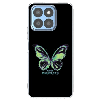 Picasee Honor X8c Hülle - Transparentes Silikon - Diamanty Blue