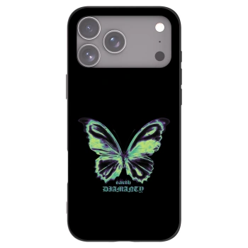 Picasee Apple iPhone 17 Pro Max Hülle - Schwarzes Silikon - Diamanty Blue