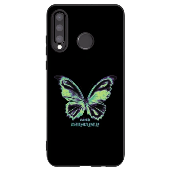 Picasee Huawei P30 Lite Hülle - Schwarzes Silikon - Diamanty Blue