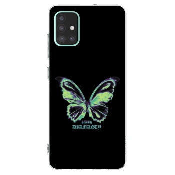 Picasee Samsung Galaxy A51 A515F Hülle - Transparentes Silikon - Diamanty Blue