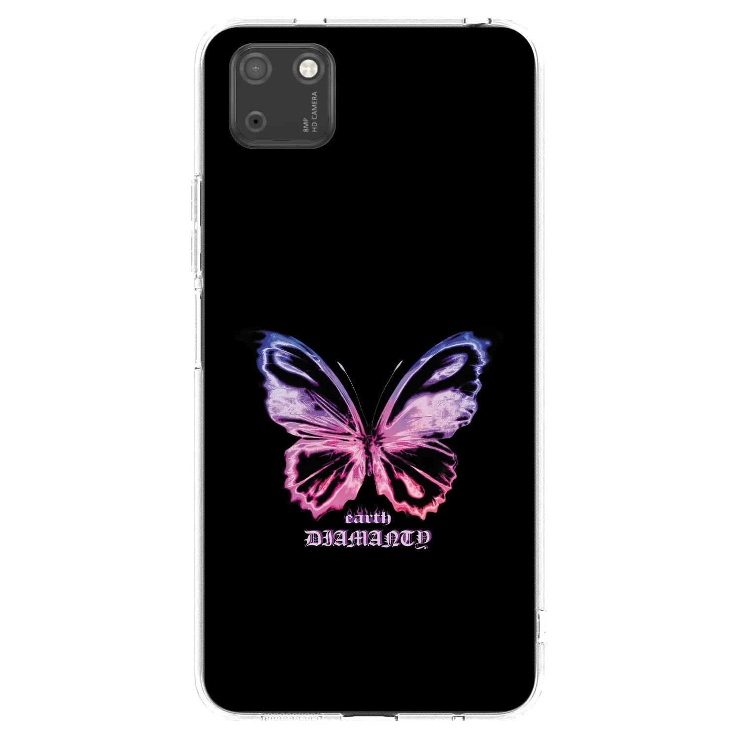 Picasee Huawei Y5P Hülle - Transparentes Silikon - Diamanty Purple