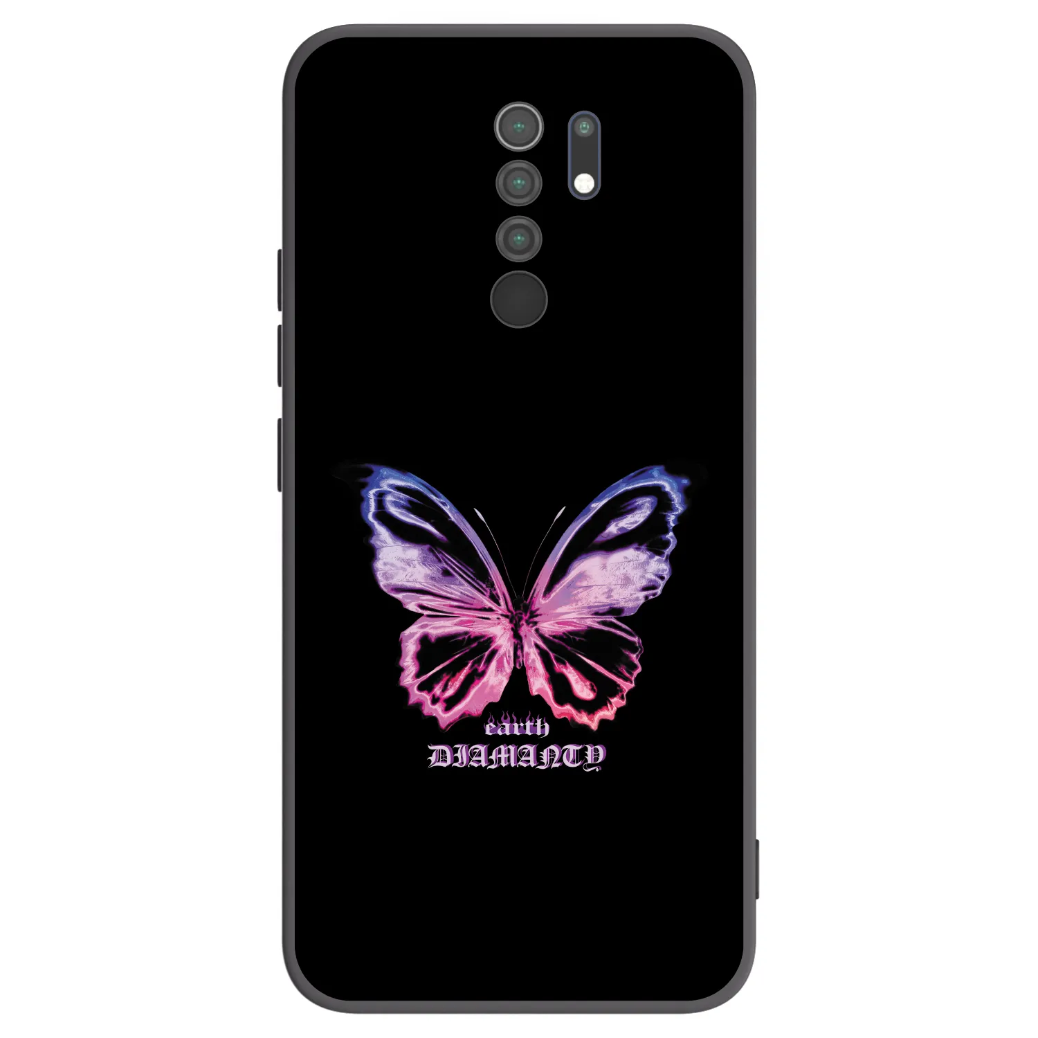 Picasee Xiaomi Redmi 9 Hülle - Schwarzes Silikon - Diamanty Purple