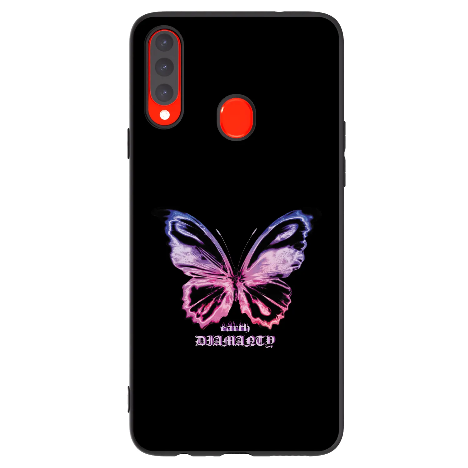 Picasee Samsung Galaxy A20s Hülle - Schwarzes Silikon - Diamanty Purple