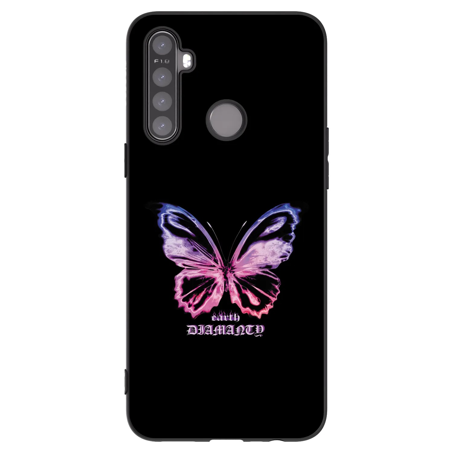 Picasee Realme 5 Hülle - Schwarzes Silikon - Diamanty Purple