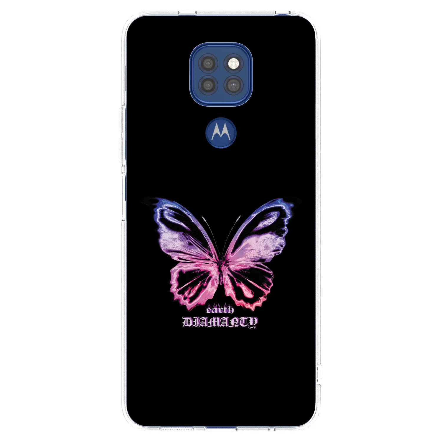 Picasee Motorola Moto G9 Play Hülle - Transparentes Silikon - Diamanty Purple