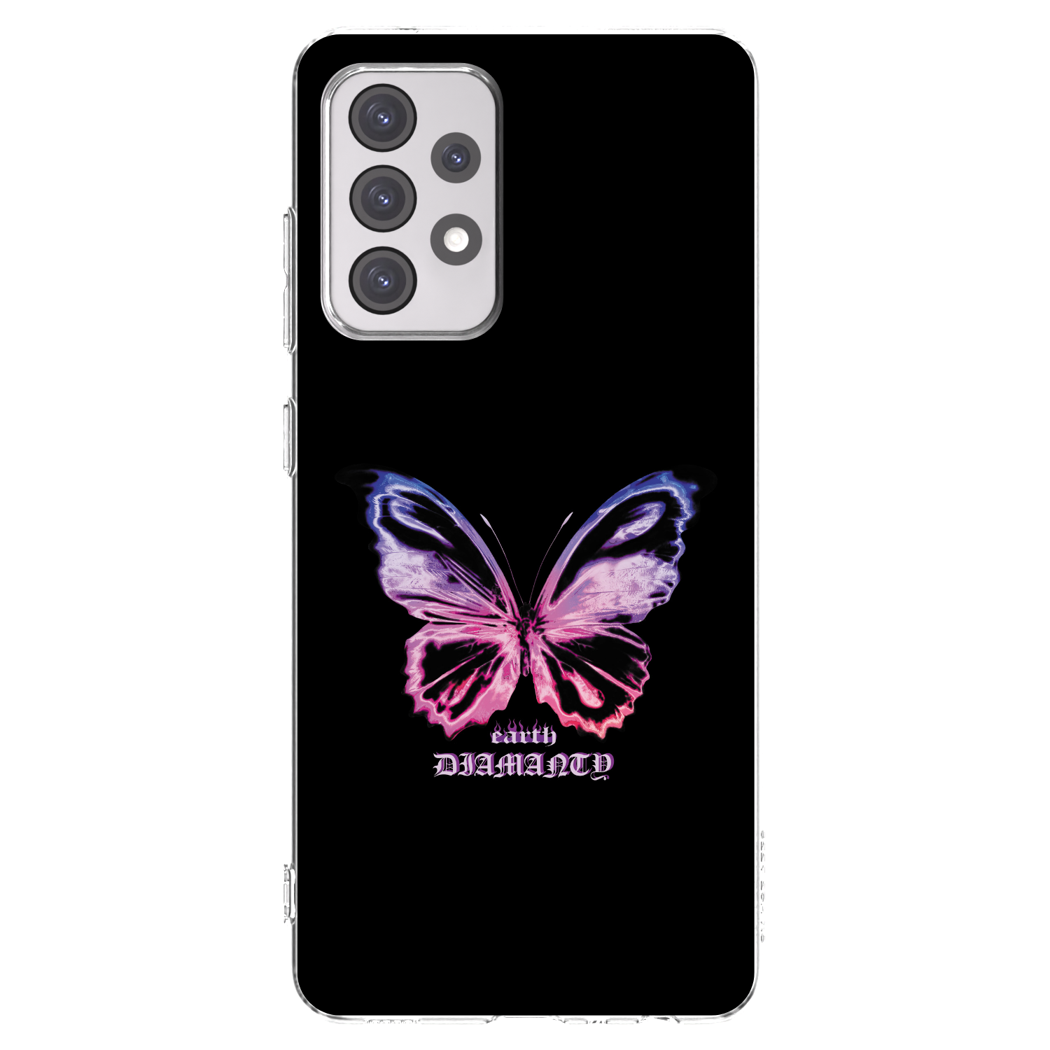Picasee Samsung Galaxy A52 5G A525F Hülle - Transparentes Silikon - Diamanty Purple
