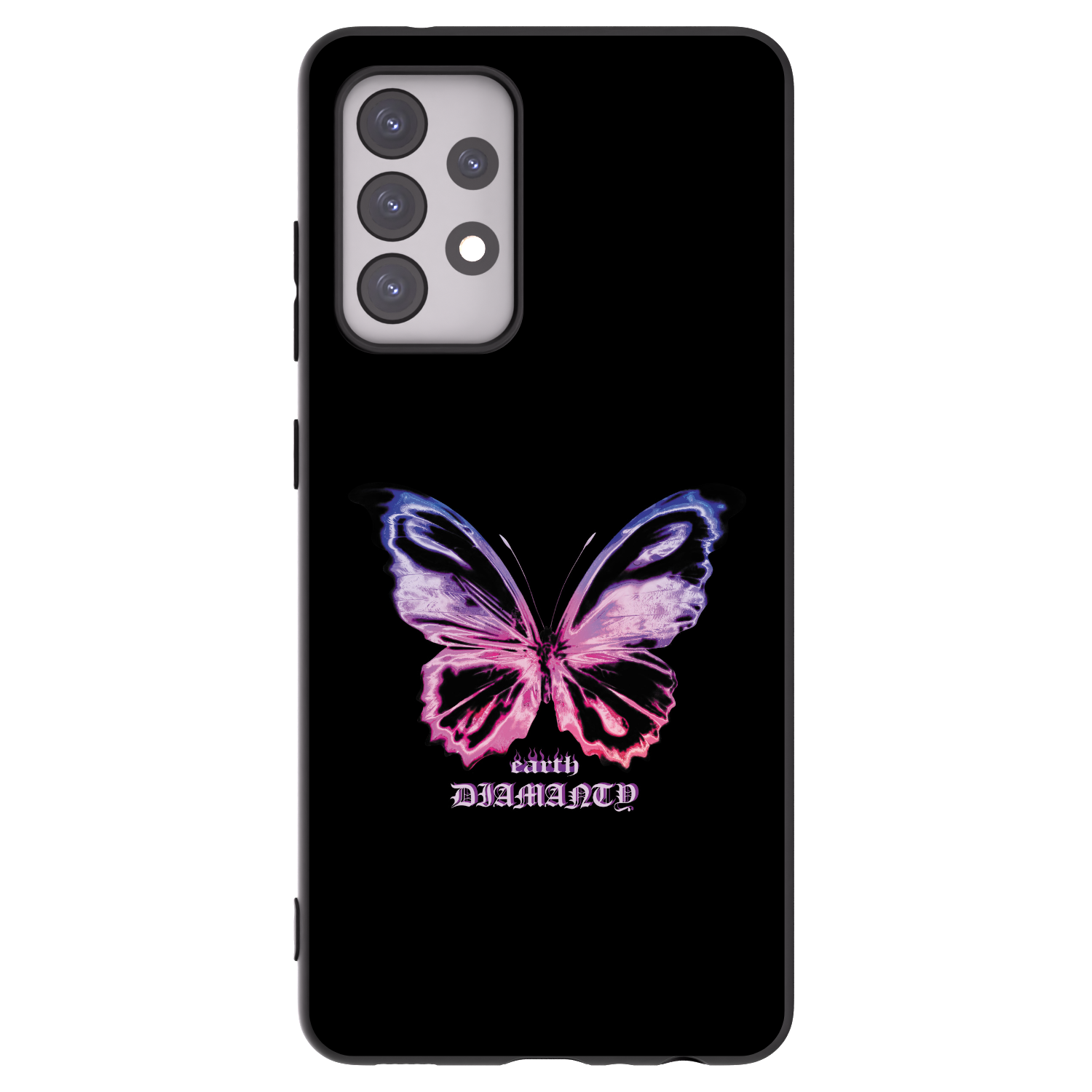 Picasee Samsung Galaxy A52 5G A525F Hülle - Schwarzes Silikon - Diamanty Purple