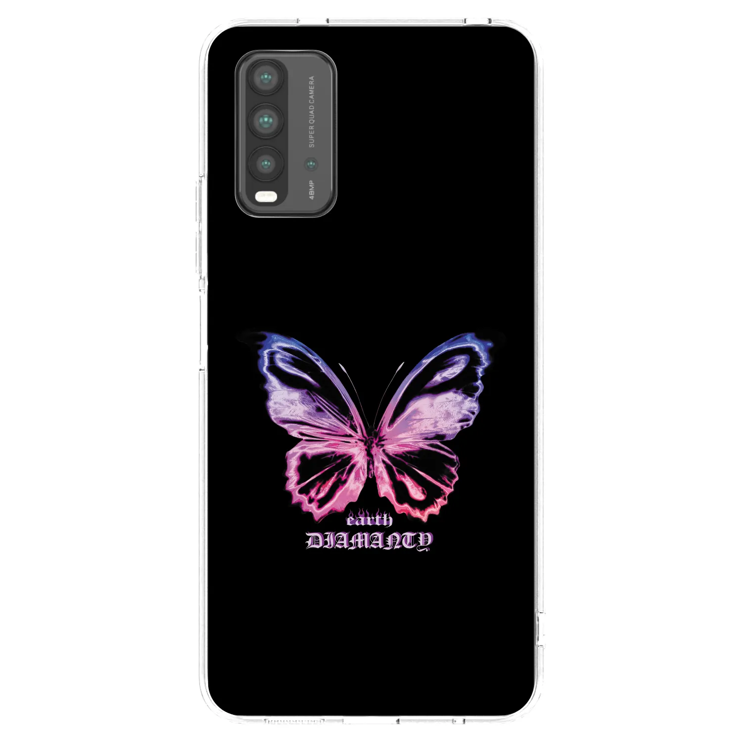 Picasee Xiaomi Redmi 9T Hülle - Schwarzes Silikon - Diamanty Purple