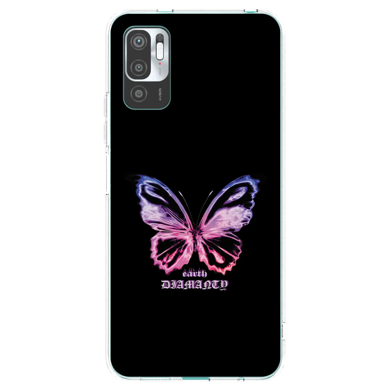 Picasee Xiaomi Redmi Note 10 5G Hülle - Transparentes Silikon - Diamanty Purple