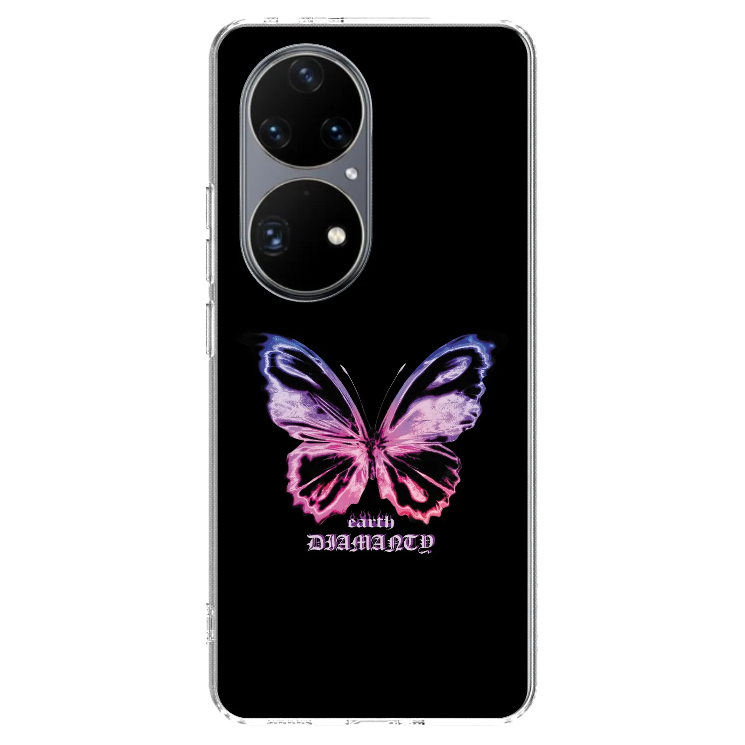 Picasee Huawei P50 Hülle - Transparentes Silikon - Diamanty Purple