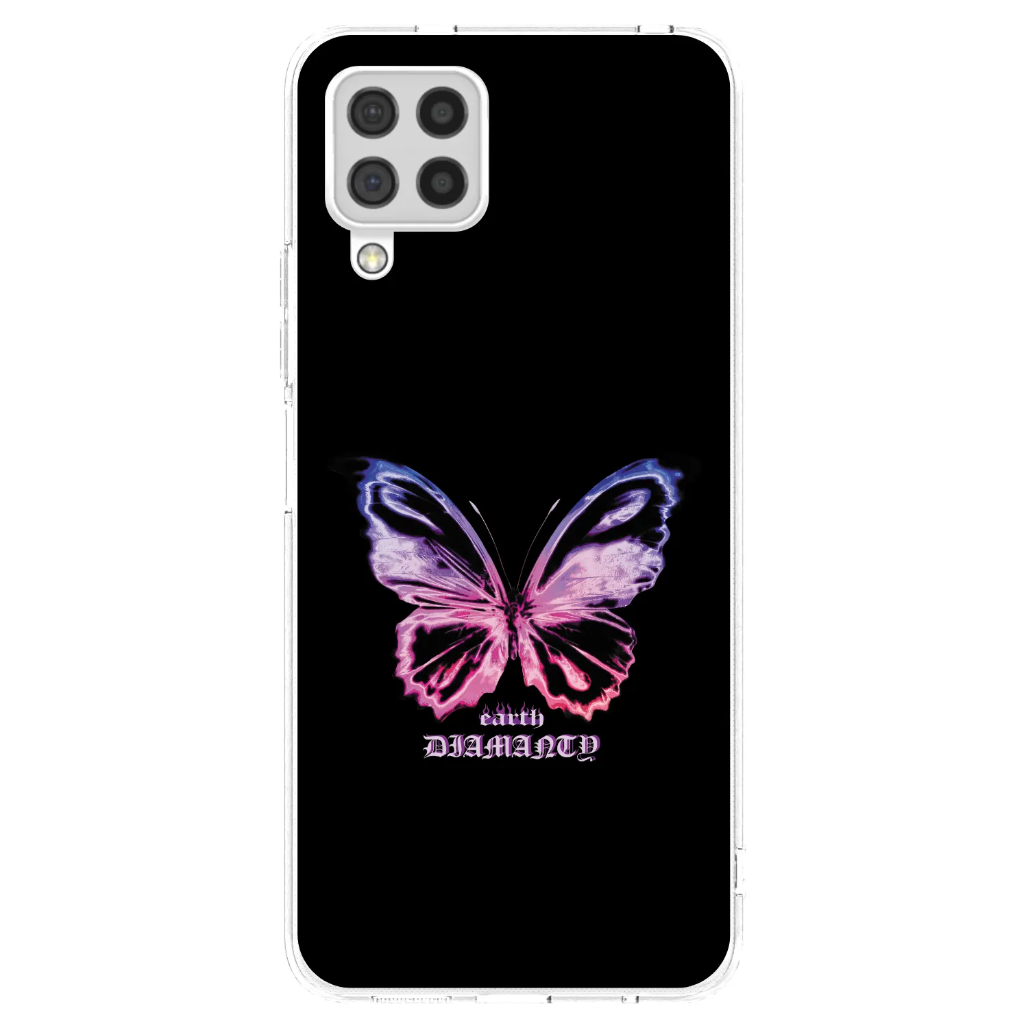 Picasee Samsung Galaxy A22 A225F 4G Hülle - Transparentes Silikon - Diamanty Purple