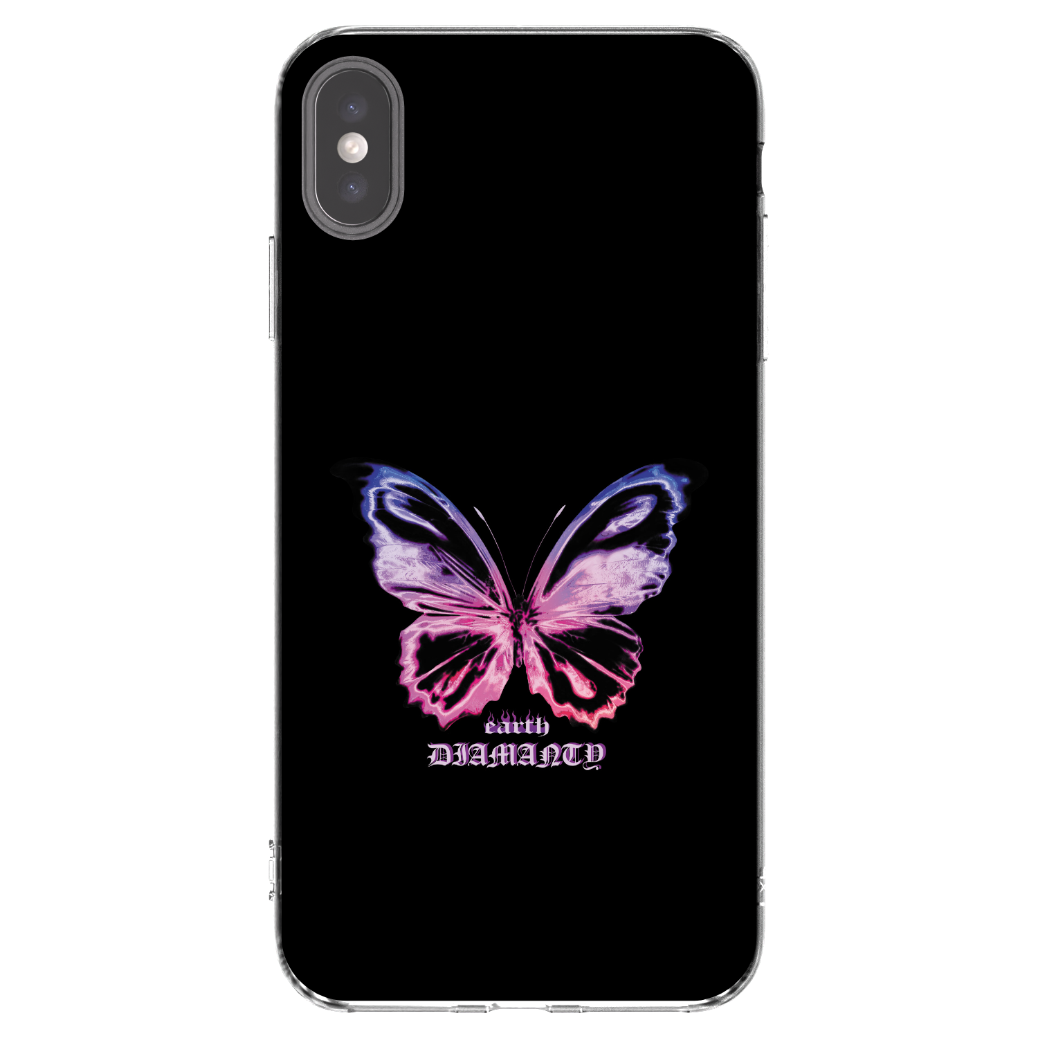 Picasee Apple iPhone XS Max Hülle - Transparentes Silikon - Diamanty Purple