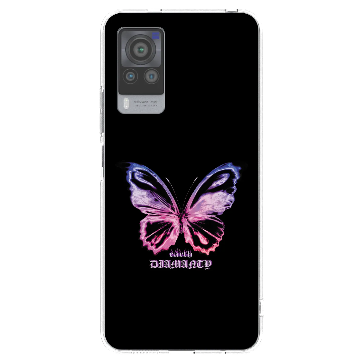 Picasee Vivo X60 Pro 5G Hülle - Transparentes Silikon - Diamanty Purple
