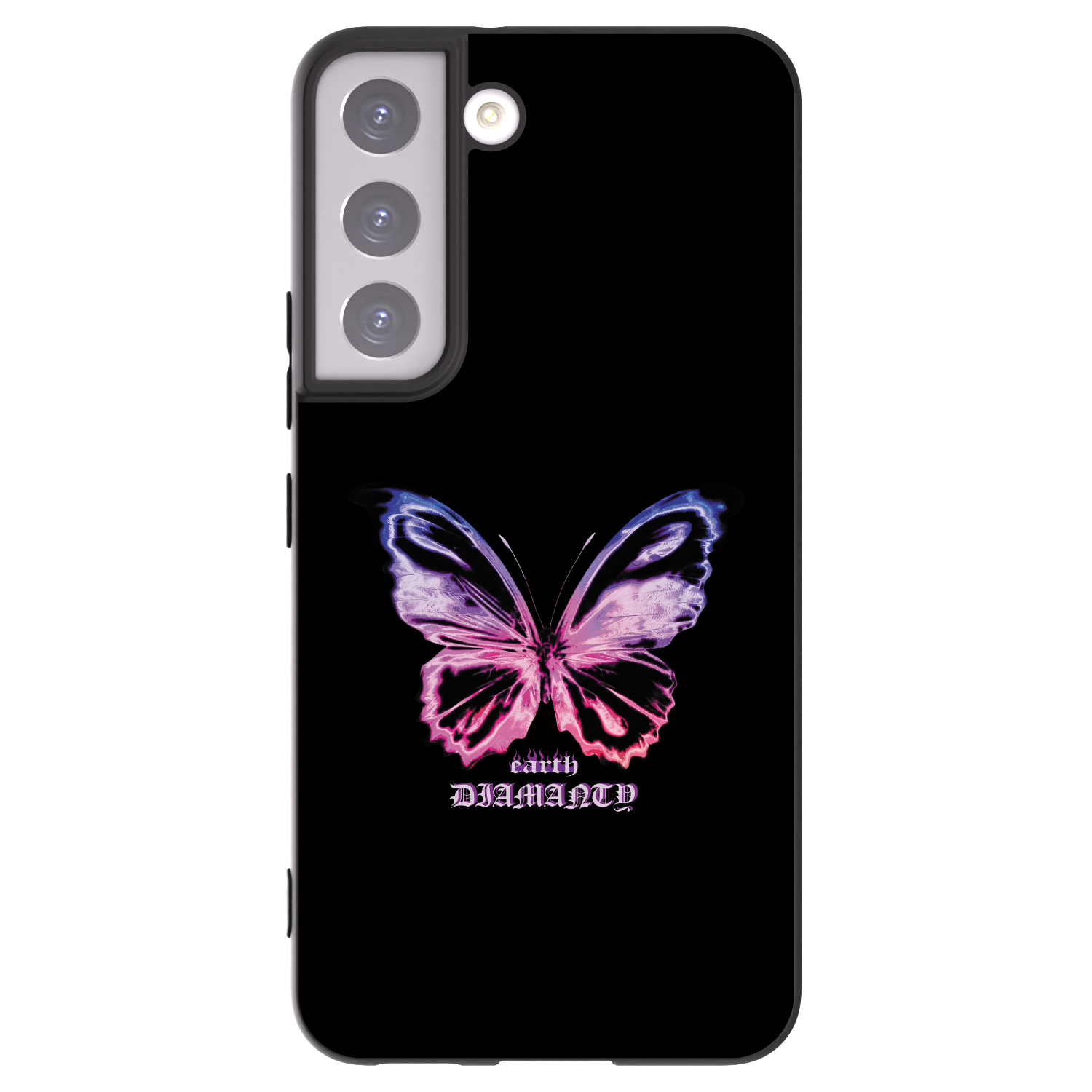 Picasee Samsung Galaxy S22 5G Hülle - Schwarzes Silikon - Diamanty Purple