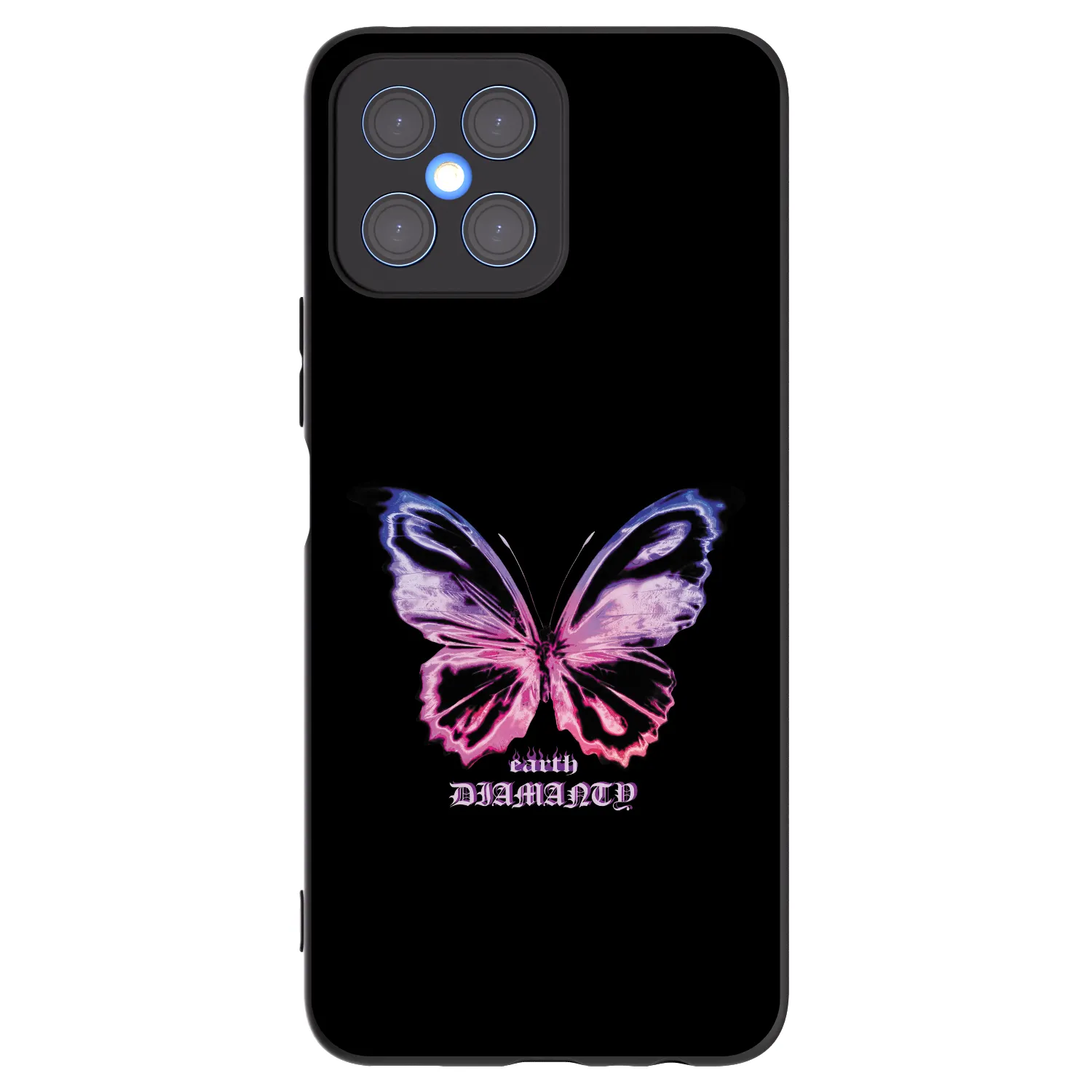 Picasee Honor X8 4G Hülle - Schwarzes Silikon - Diamanty Purple