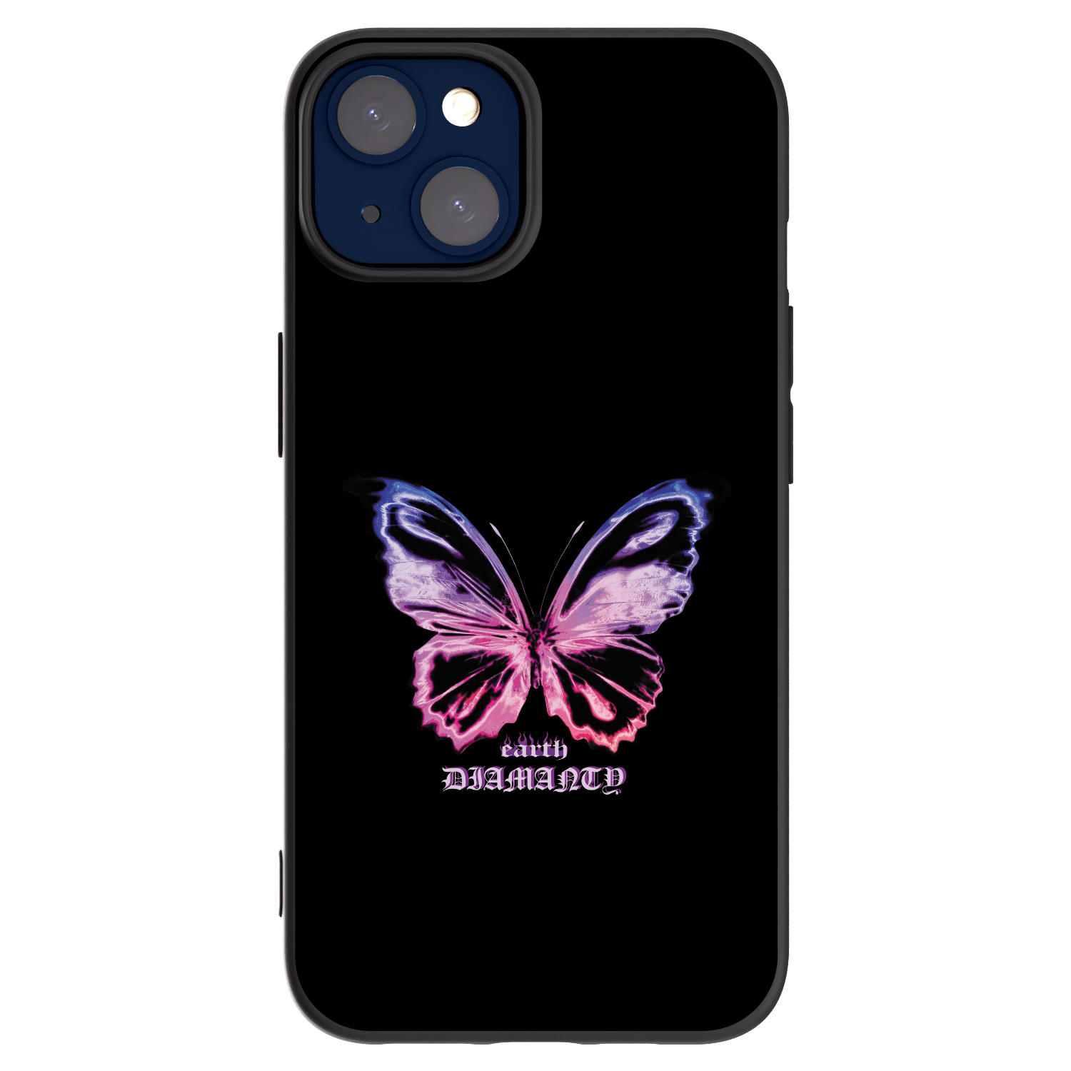 Picasee Apple iPhone 14 Hülle - Schwarzes Silikon - Diamanty Purple