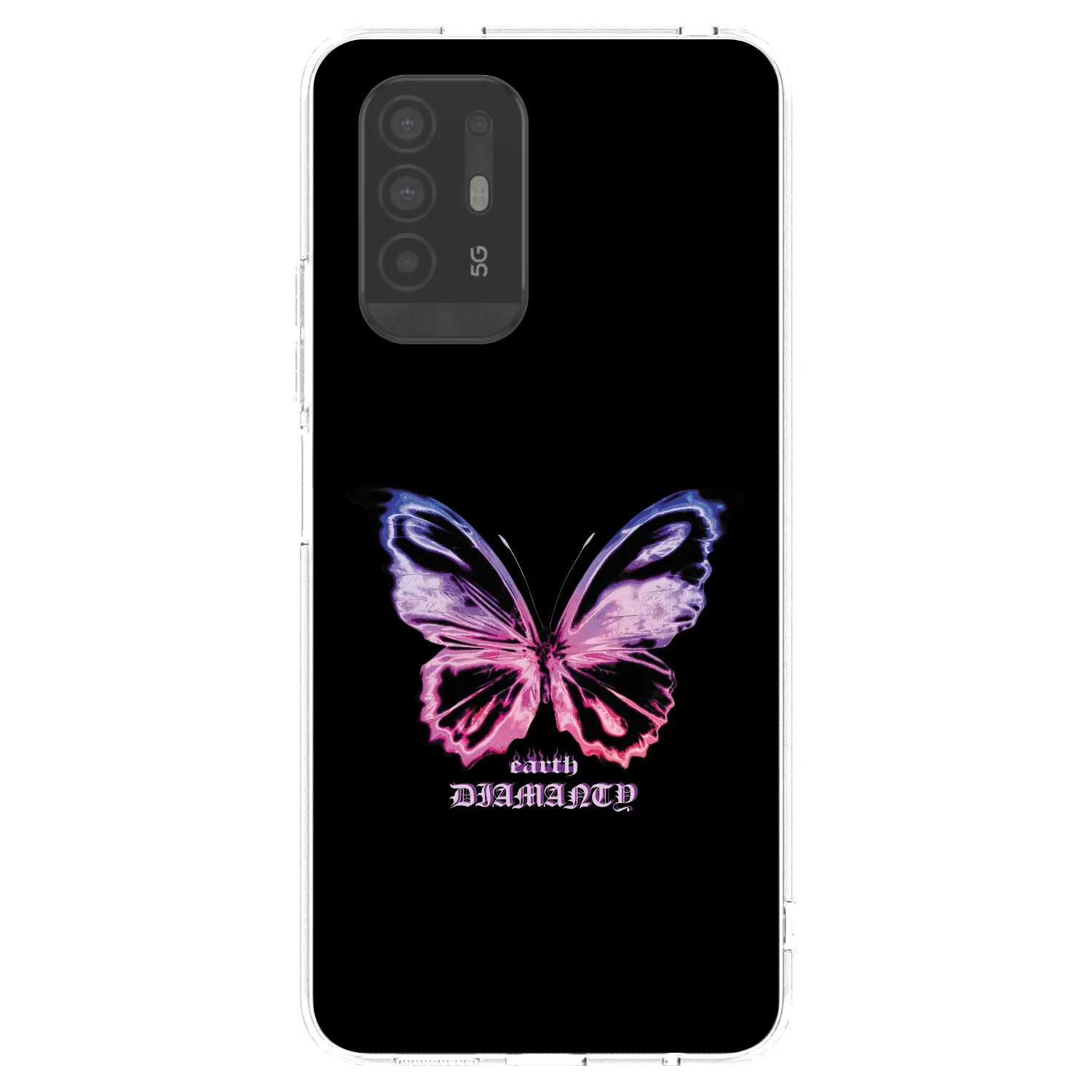 Picasee OPPO A94 5G Hülle - Transparentes Silikon - Diamanty Purple