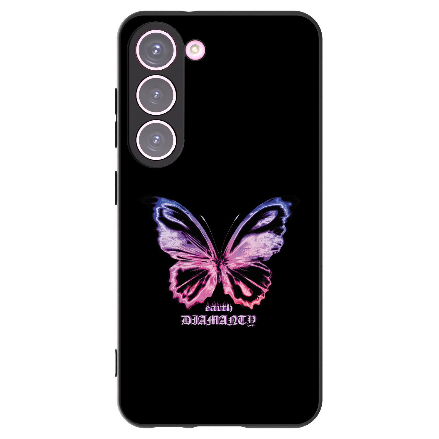 Picasee Samsung Galaxy S23 5G Hülle - Schwarzes Silikon - Diamanty Purple