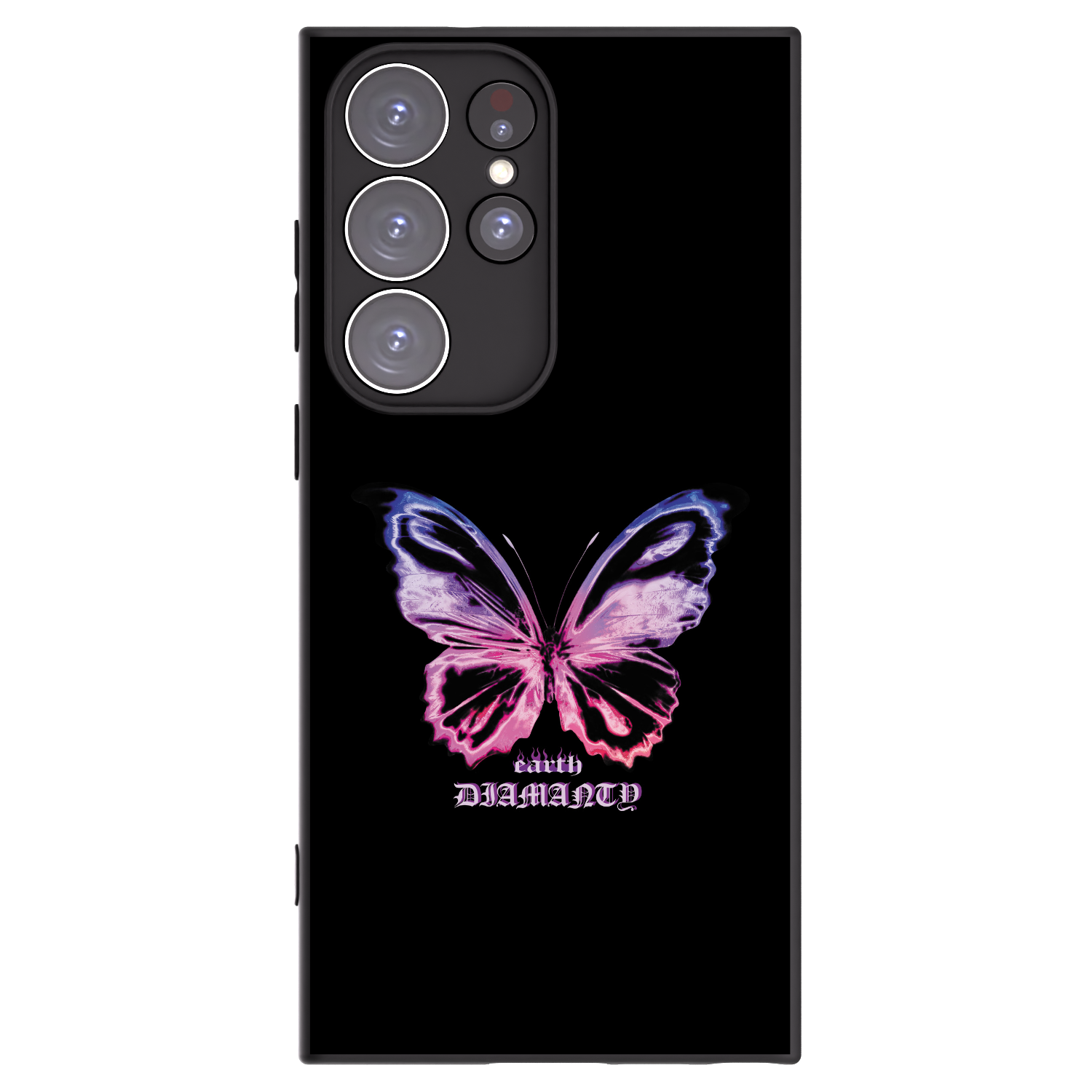 Picasee Samsung Galaxy S23 Ultra 5G Hülle - Schwarzes Silikon - Diamanty Purple