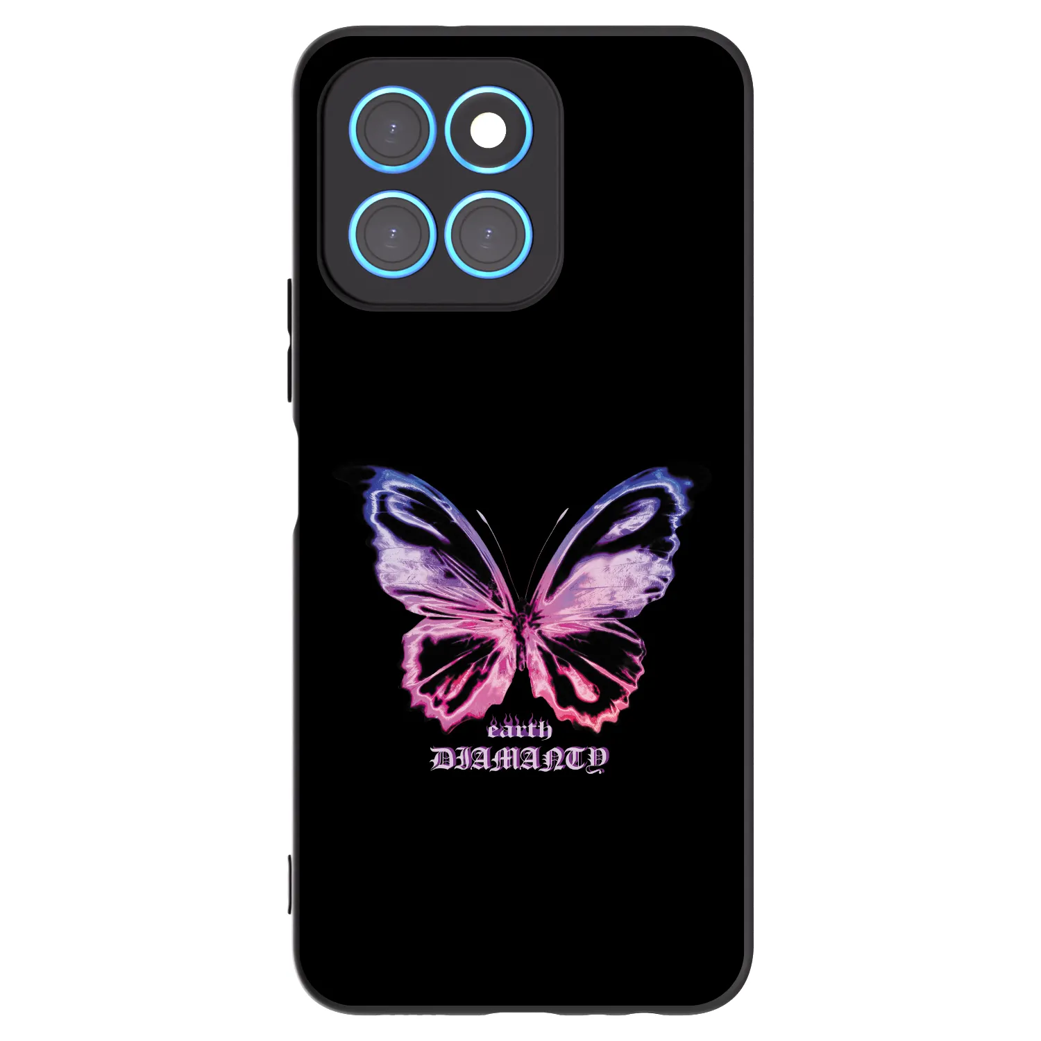 Picasee Honor X8 5G Hülle - Schwarzes Silikon - Diamanty Purple