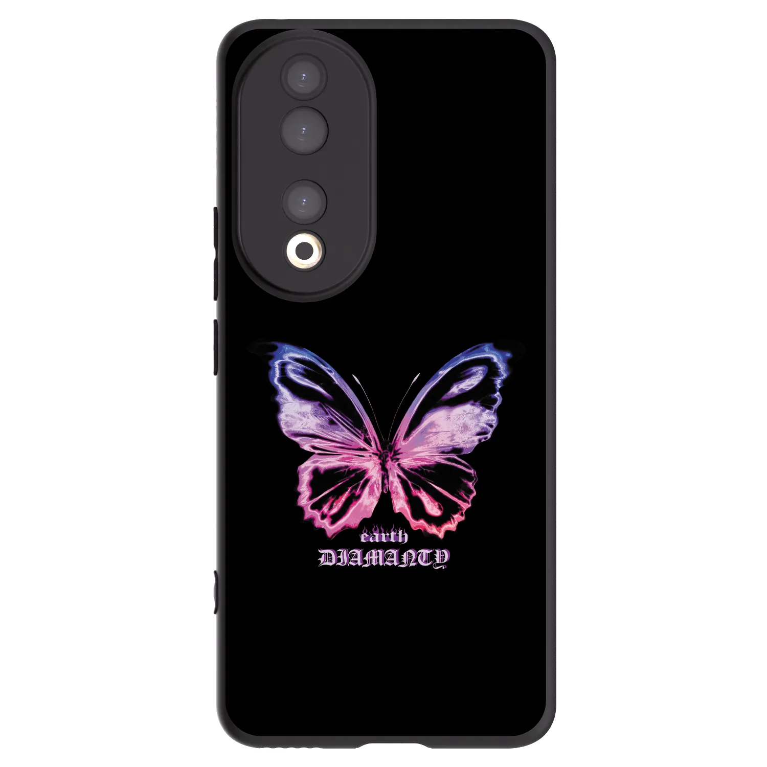 Picasee Honor 90 5G Hülle - Schwarzes Silikon - Diamanty Purple